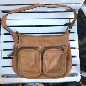 Tignanello Shoulder Bag, Tote, Leather, LARGE, Brown/tan, POCKETS!